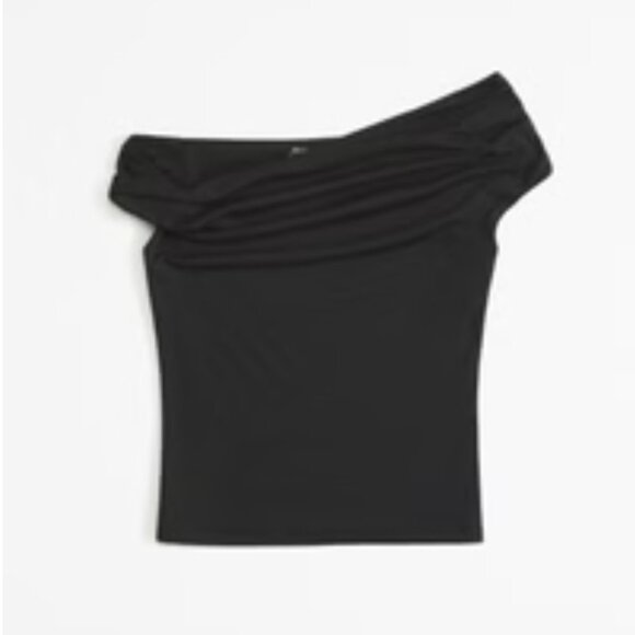 ABERCROMBIE Women's  Off The Shoulder Top Short Sleeve Black Small NWOT - Picture 2 of 7